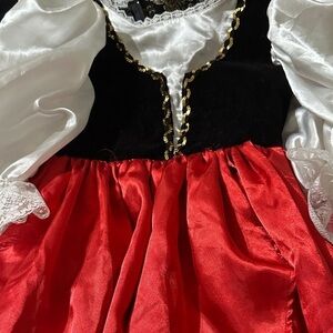 Kids Red and Black Costume Dress Red riding Hood medieval dress Renaissance